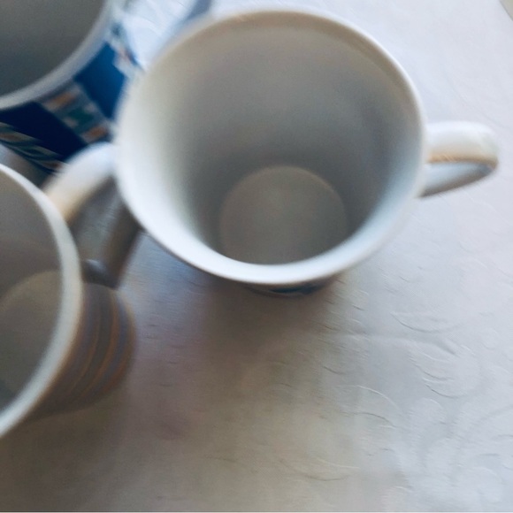 Set of 3 Element Coffee/Tea Mugs Colourful Print PolkaDots, Stripes, Diamonds - Picture 4 of 6